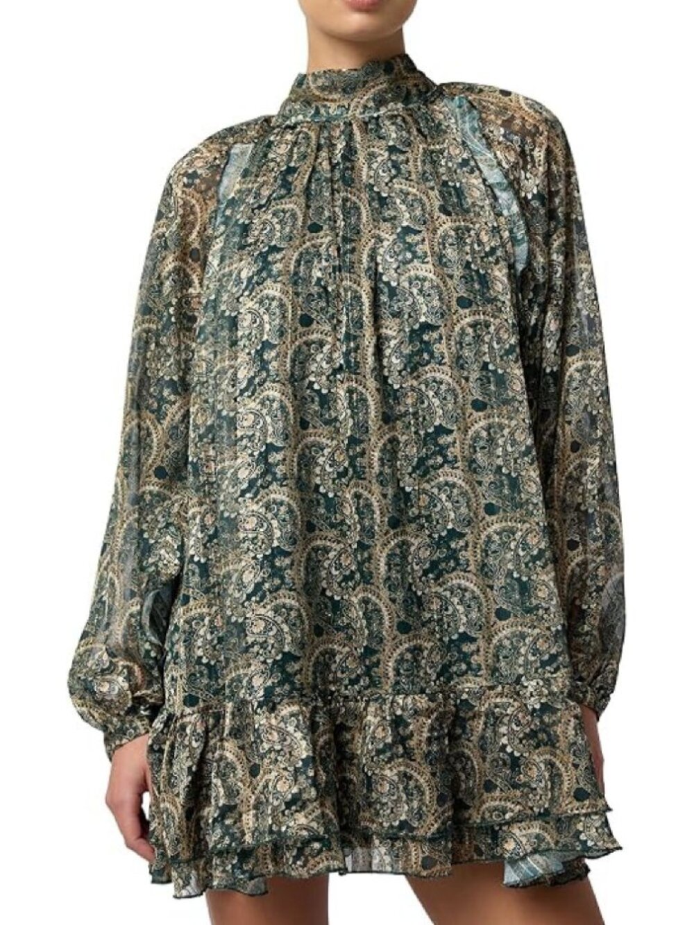 ✨ Lulus Casey Mock Neck Mini Shift Dress  Long Sleeve Small NWT